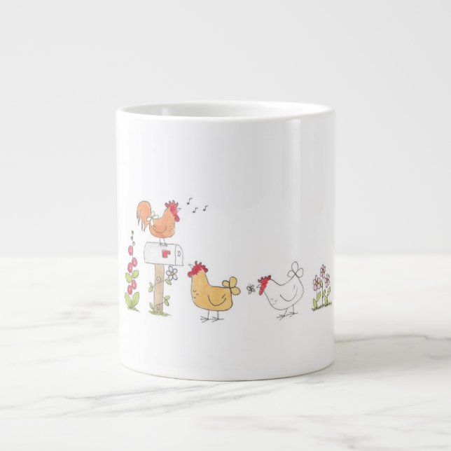 Good Morning From the Flock Giant Coffee Mug (Front)