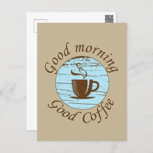 Good morning funny coffee drinker quotes  postcard