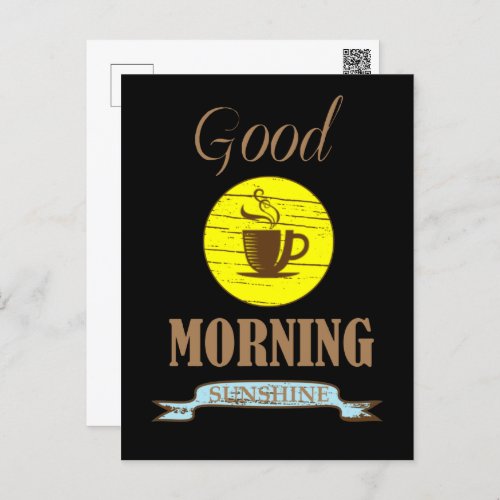 Good morning funny coffee drinker quotes postcard