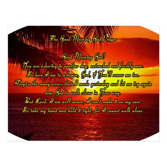 Good Morning God Prayer Postcard Zazzle Com