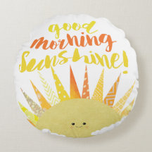Good Morning Good Night Reversible Round Pillow