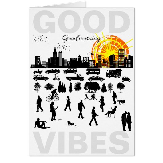 Good Morning, Good Vibes funny, customizable Cards (Front)