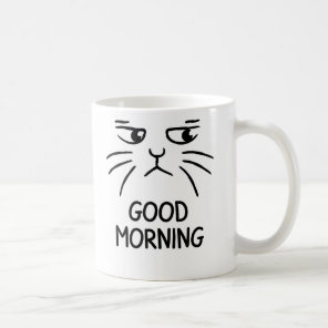Good Morning – Grumpy Cat Face Coffee Mug