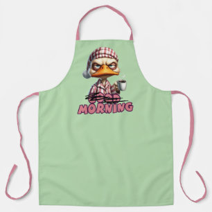 Good Morning Grumpy Duck With Coffee And Pajamas Apron