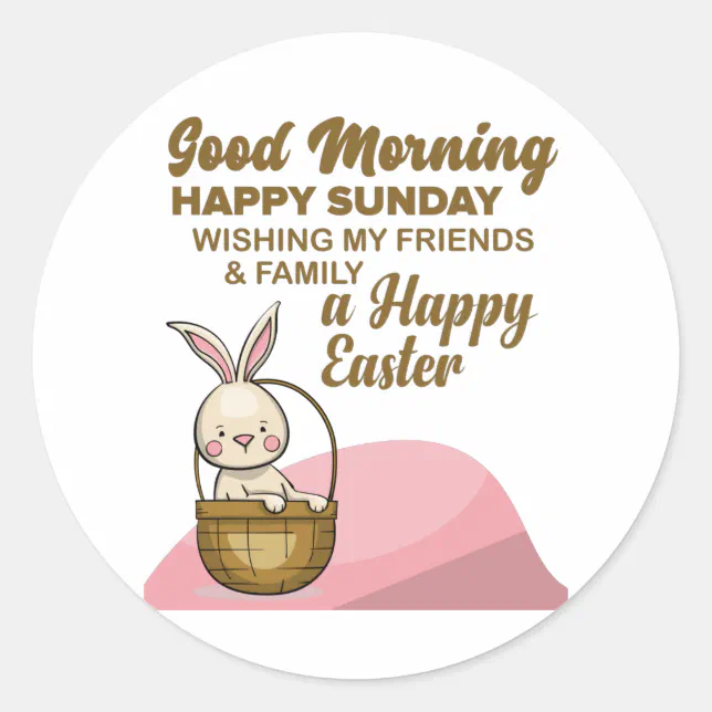 Personalized Easter Stickers - 20 Round Bunny Gift Labels 2 Inch Matte Finish