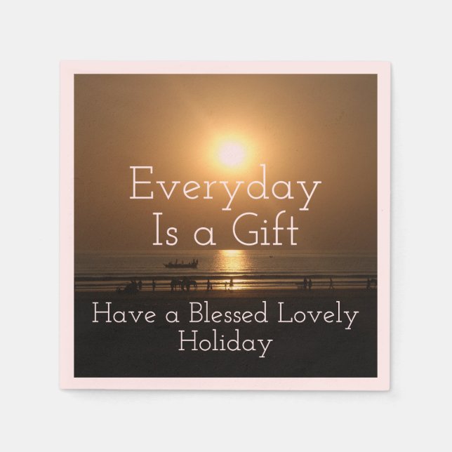Good Morning Have a Blessed Lovely Holiday Gift Napkins (Front)