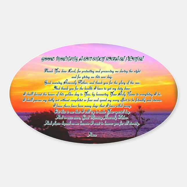 Good Morning Heavenly father prayer Sticker (Front)