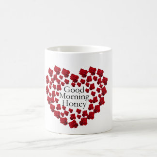 Good morning honey with love rose themed mug