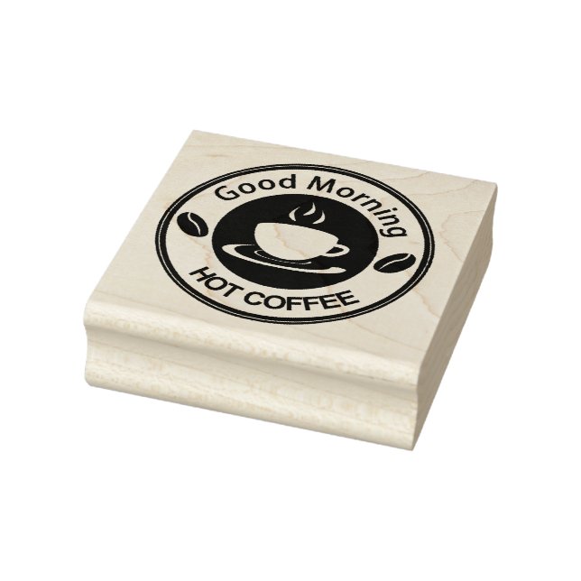 Good Morning Hot Coffee Rubber Stamp (Stamp)