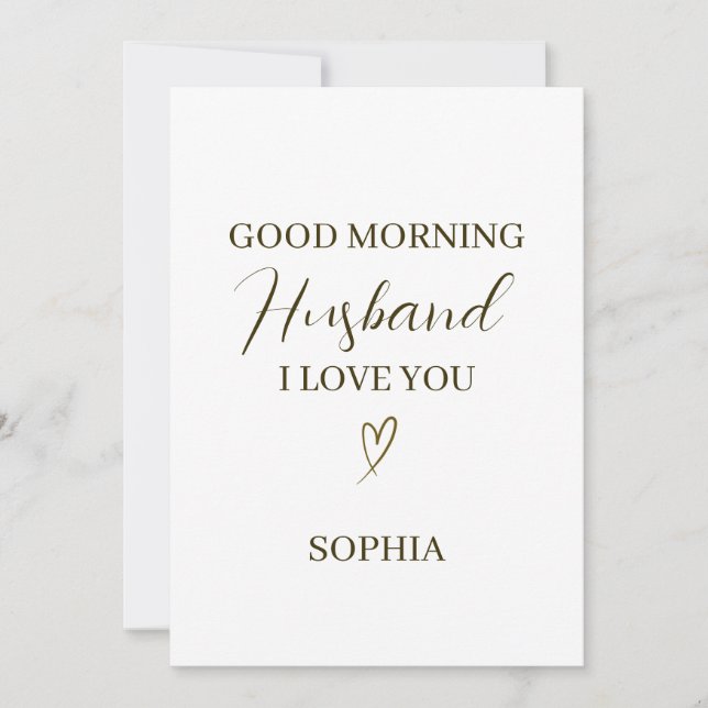 Good Morning Husband Personalized Romantic Gift Card (Front)
