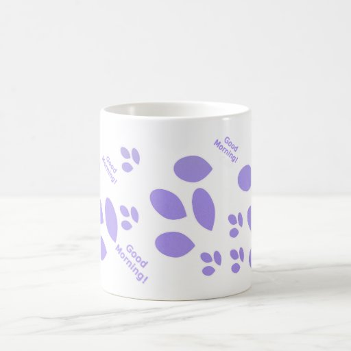 Good morning in purple coffee mug | Zazzle