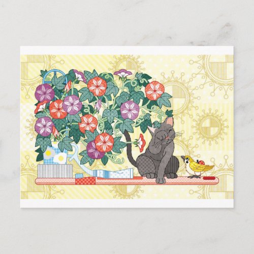 Good morning morning glory postcard