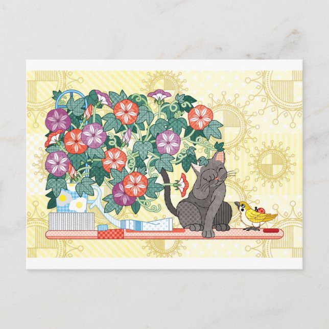 Good morning morning glory postcard (Front)