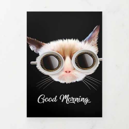 Good Morning My Cat Meow  Cute Gift  Cat Lover  Tri_Fold Announcement