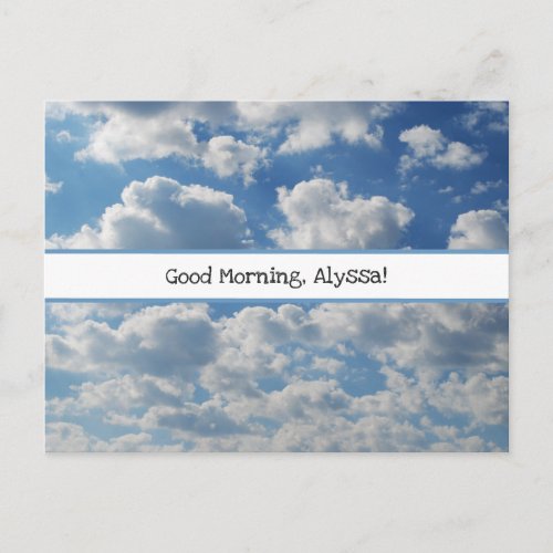 Good Morning Name Beautiful Clouds Photo Template Postcard