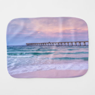 Good Morning Navarre Beach Pier Baby Burp Cloth