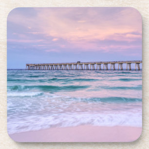 Good Morning Navarre Beach Pier Beverage Coaster