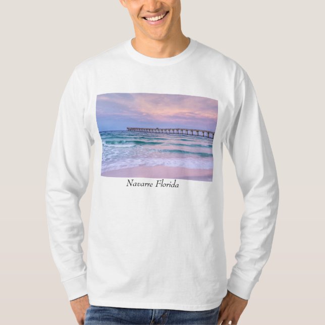 Good Morning Navarre Beach Pier Long Sleeve Shirt (Front)