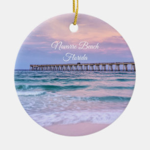 Good Morning Navarre Beach Pier Ornament Souvenir