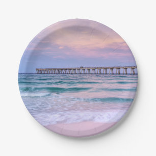 Good Morning Navarre Beach Pier Paper Plates