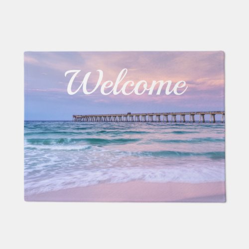 Good Morning Navarre Beach Pier Welcome Doormat