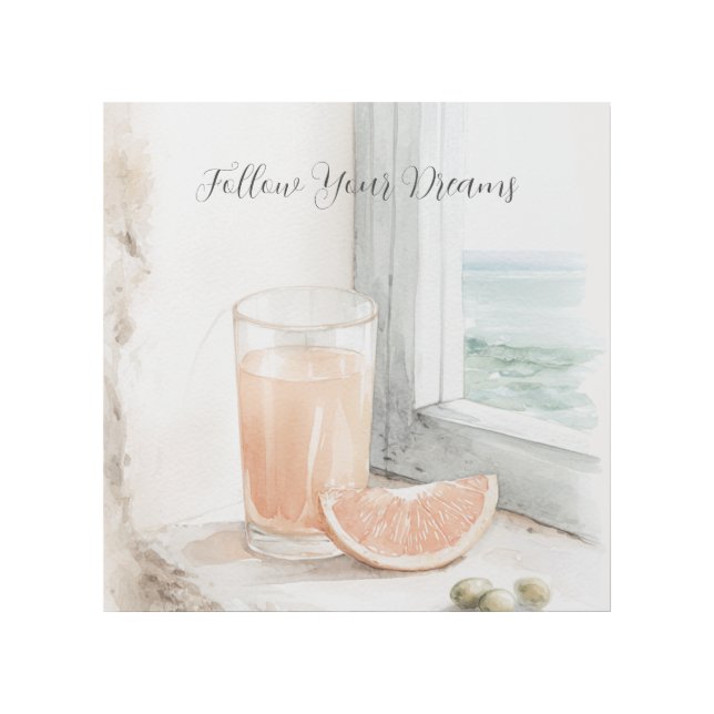 Good Morning Ocean View Grapefruit Juice Gallery Wrap (Front)