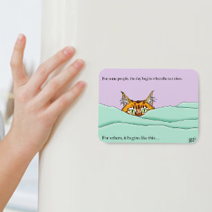 Good Morning Orange Cat Funny Magnet