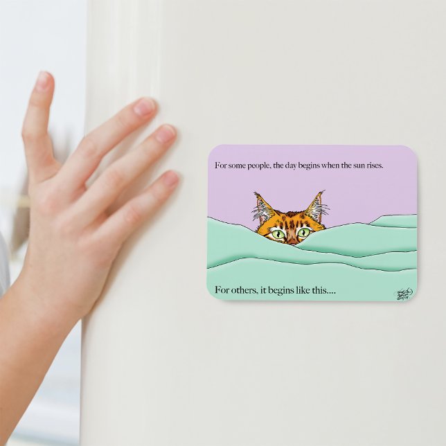 Good Morning Orange Cat Funny Magnet (Creator Uploaded)