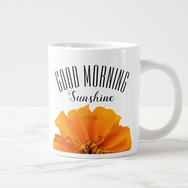 Good Morning Orange Marigold Giant Coffee Mug (Right)