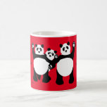 Good Morning Panda Mug<br><div class="desc">Morning Pandas to wake up to! Totally fun,  cute mug.
You can customize the message on the mug or purchase as is or omit the message altogether to just have three pandas waving to you!</div>