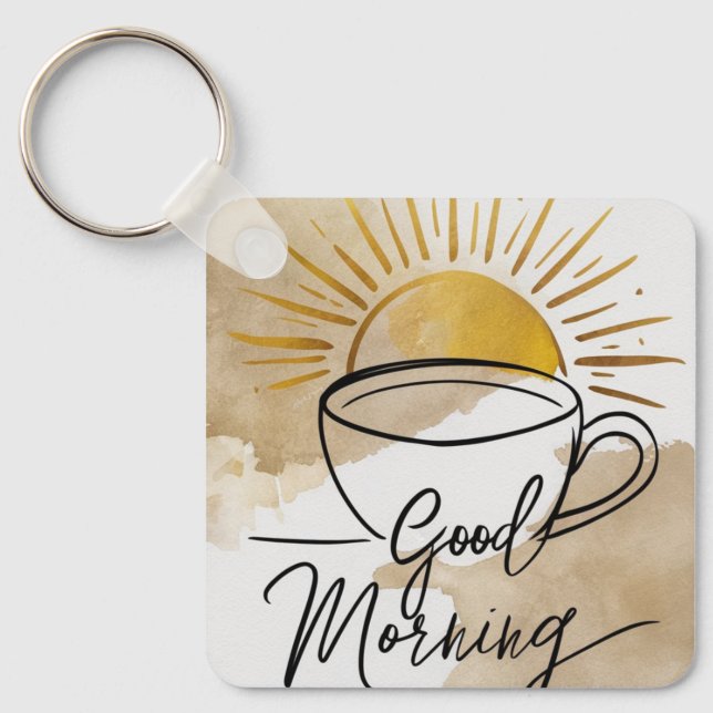 Good Morning Postcard Keychain (Front)