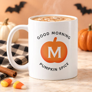 Good Morning Pumpkin Spice Monogram Coffee Mug