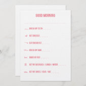 Good Morning Routine Checklist / Pink (Front/Back)