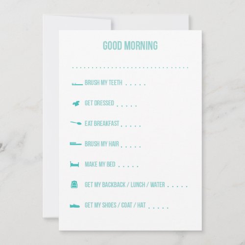 Good Morning Routine Checklist  Teal