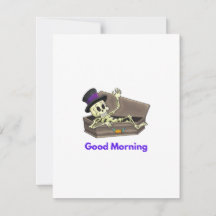 Good Morning Skeleton in a Coffin on a 
