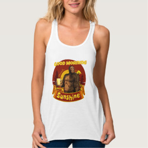 Good Morning Sunshine Bigfoot Coffee Humor Art Tank Top
