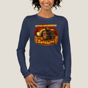 Good Morning Sunshine Bigfoot Coffee Humor Art Tri-Blend Shirt