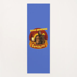Good Morning Sunshine Bigfoot Coffee Humor Art Yoga Mat