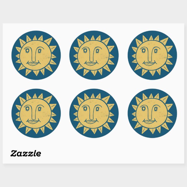 GOOD MORNING SUNSHINE Colorful Set of Classic Round Sticker (Sheet)