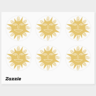 GOOD MORNING SUNSHINE Colorful Set of Classic Round Sticker