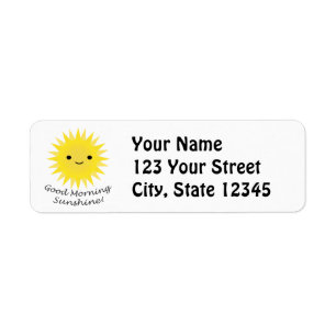 Good Morning Sunshine Cute Kawaii Sun Label