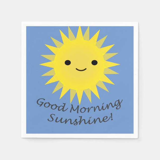 Good Morning Sunshine Cute Kawaii Sun Napkins (Front)