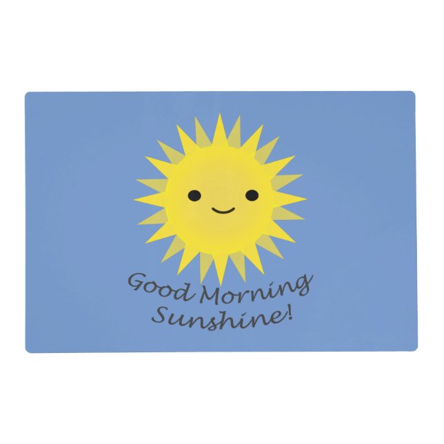 Good Morning Sunshine Cute Kawaii Sun Placemat (Front)
