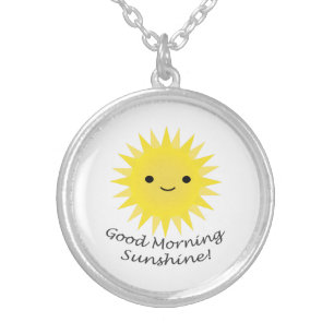 Good Morning Sunshine Cute Kawaii Sun Silver Plated Necklace