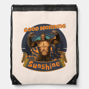 Good Morning Sunshine Funny Bigfoot Drawstring Bag