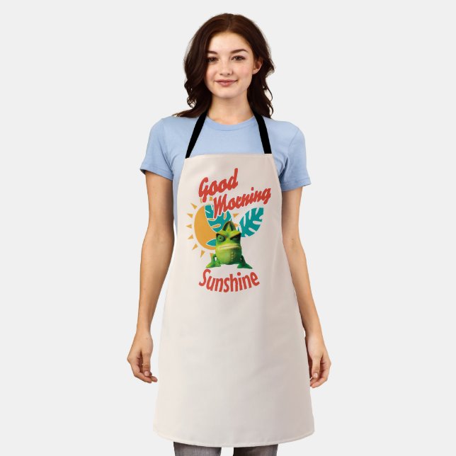 Good Morning Sunshine Funny Chameleon Apron (Worn)