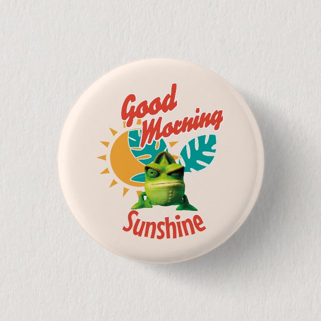 Good Morning Sunshine Funny Chameleon Button (Front)