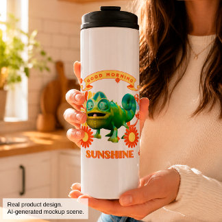 Good Morning Sunshine Funny Chameleon Thermal Tumbler