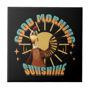 Good Morning Sunshine Funny Rooster Ceramic Tile