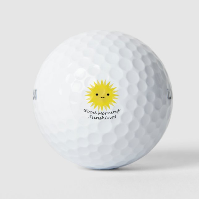 Good Morning Sunshine Kawaii Sun Golf Balls (Front)